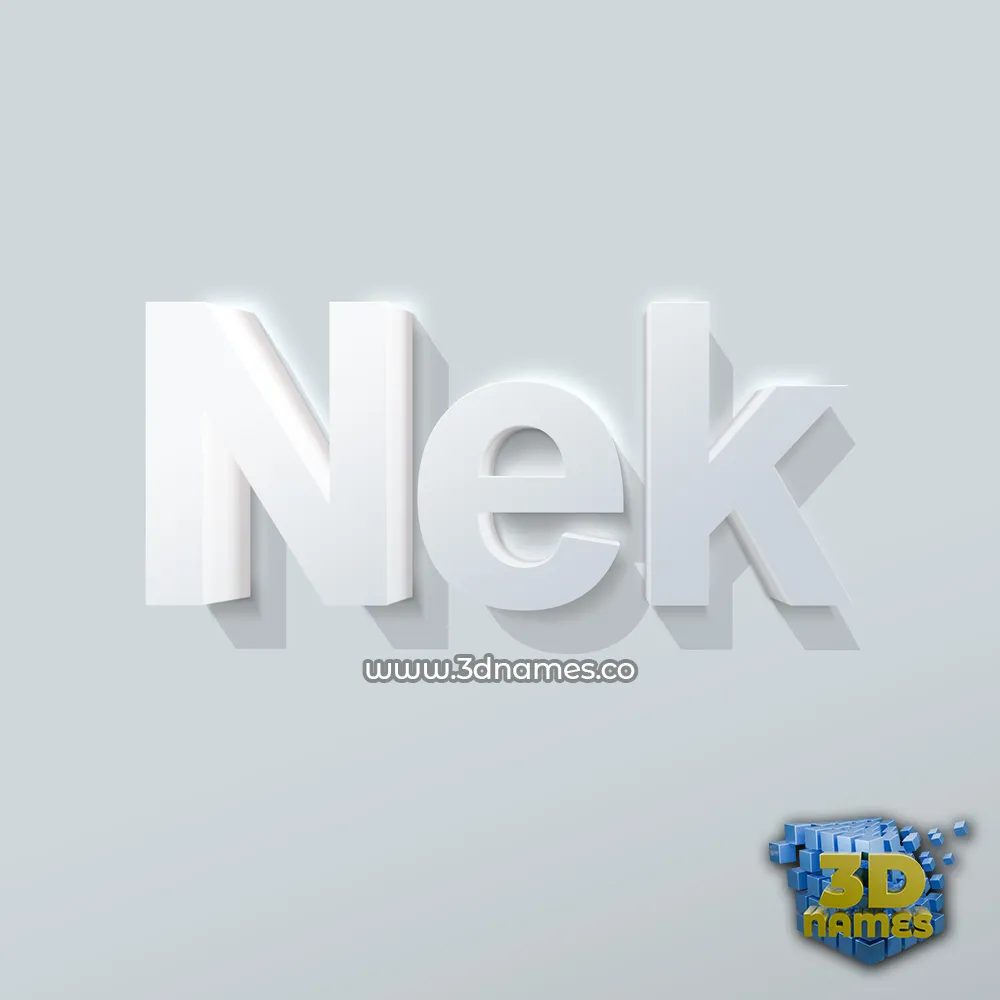 nek in Clean White style - 3D name wallpaper