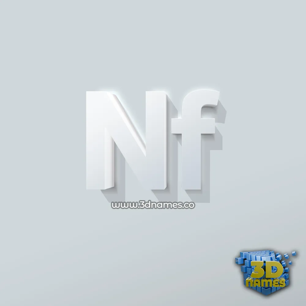 nf in Clean White style - 3D name wallpaper