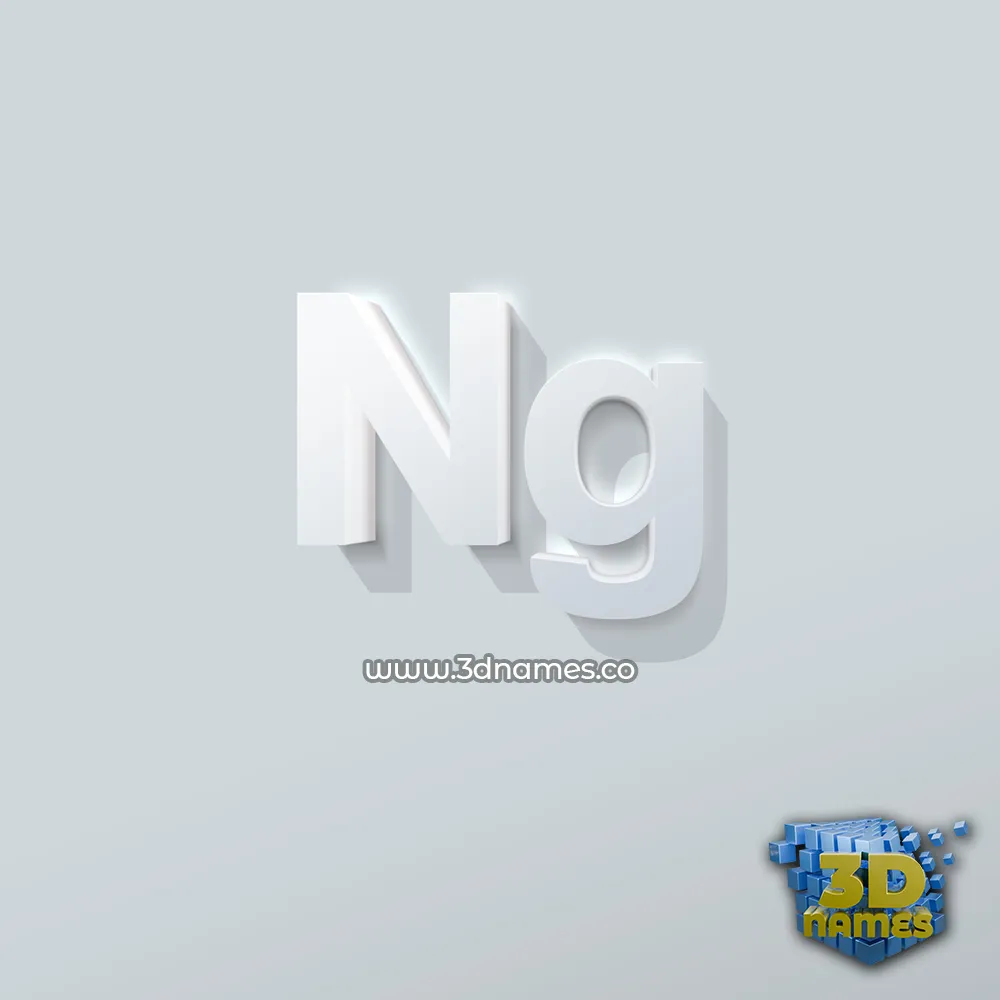ng in Clean White style - 3D name wallpaper