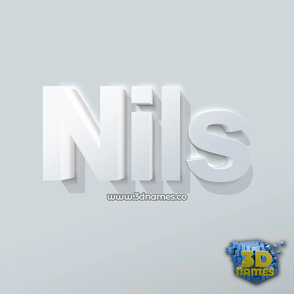 nils in Clean White style - 3D name wallpaper