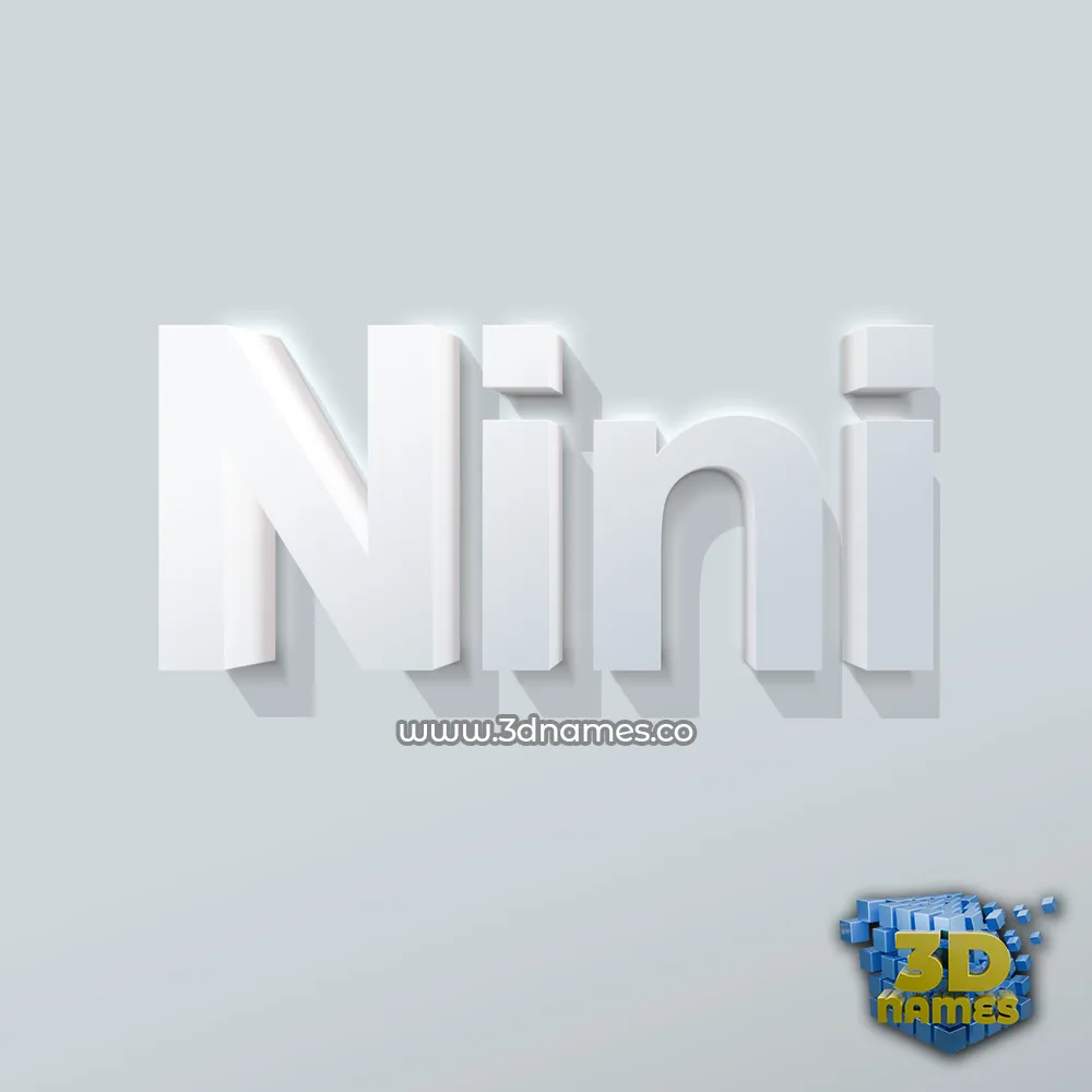 nini in Clean White style - 3D name wallpaper