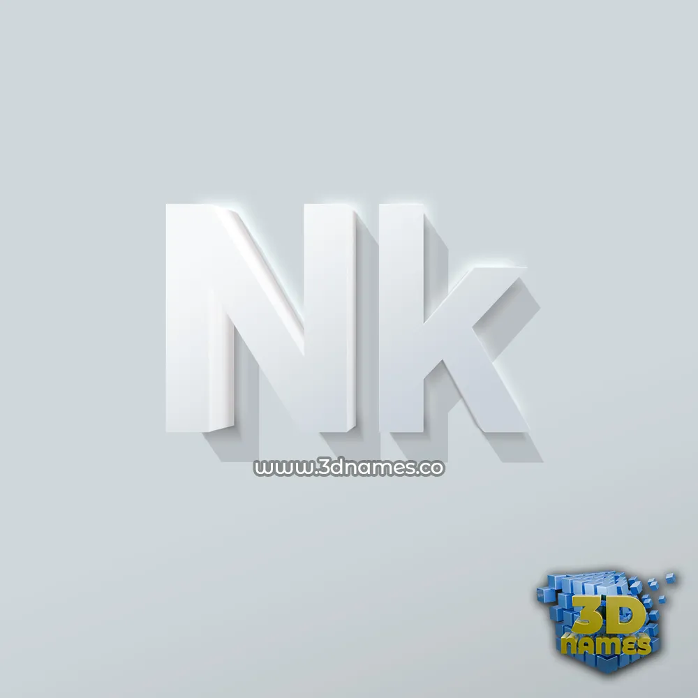 nk in Clean White style - 3D name wallpaper