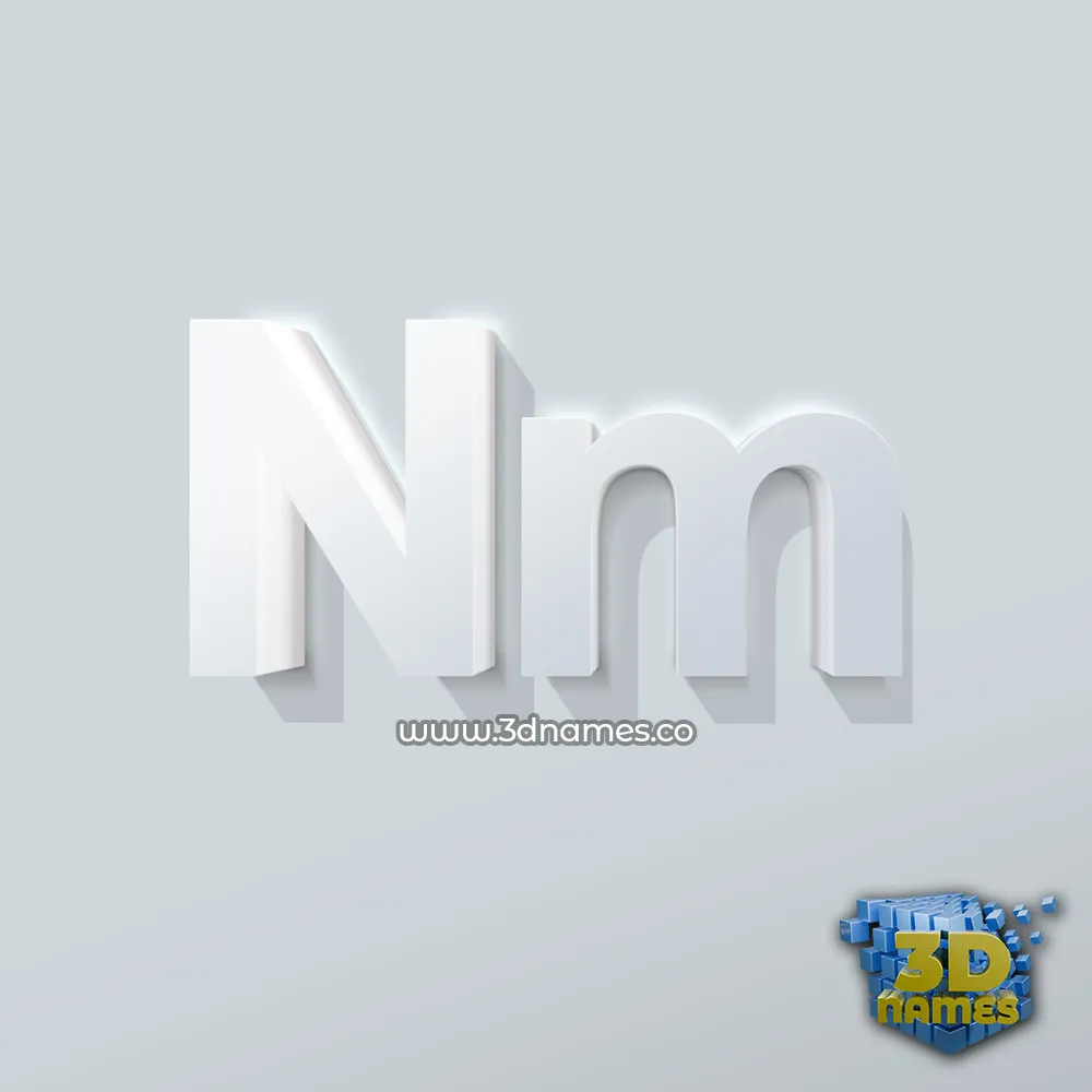 nm in Clean White style - 3D name wallpaper