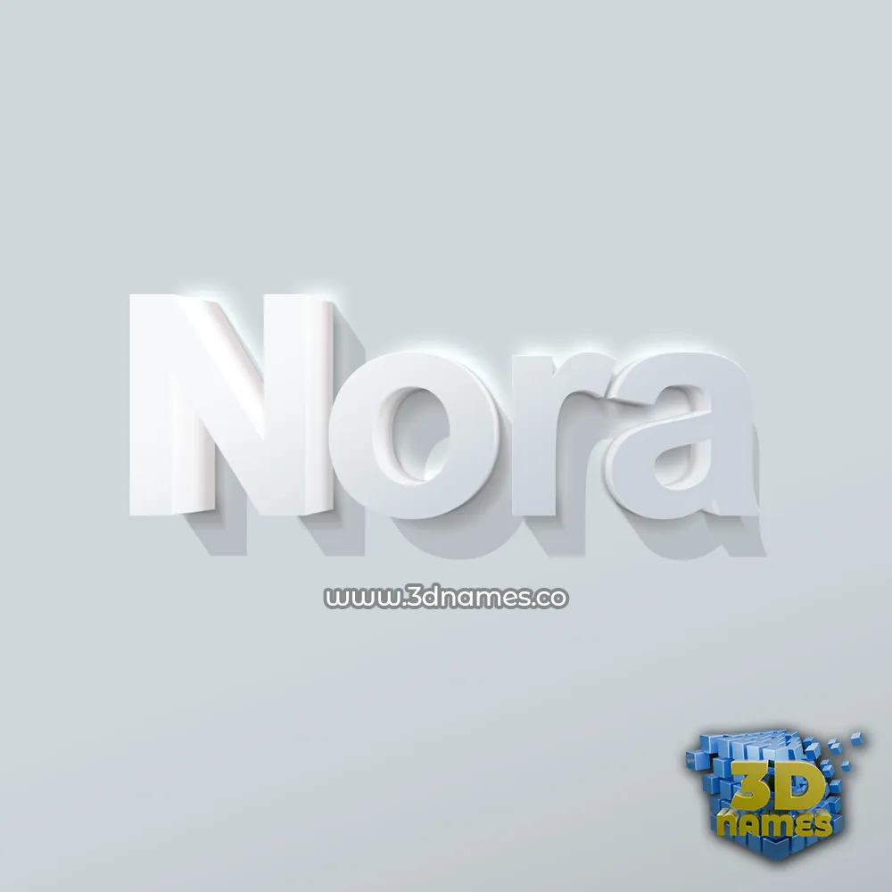 nora in Clean White style - 3D name wallpaper