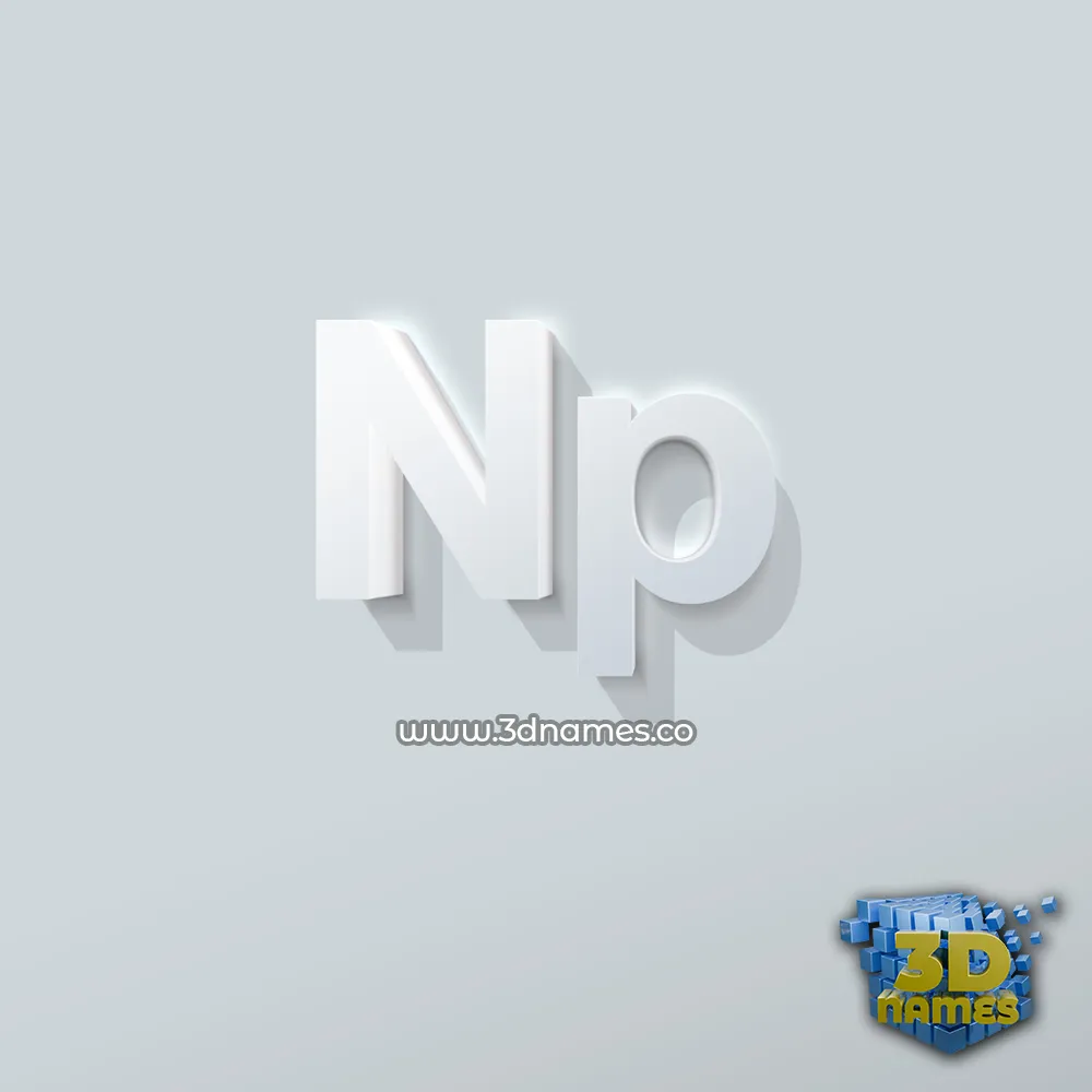 np in Clean White style - 3D name wallpaper