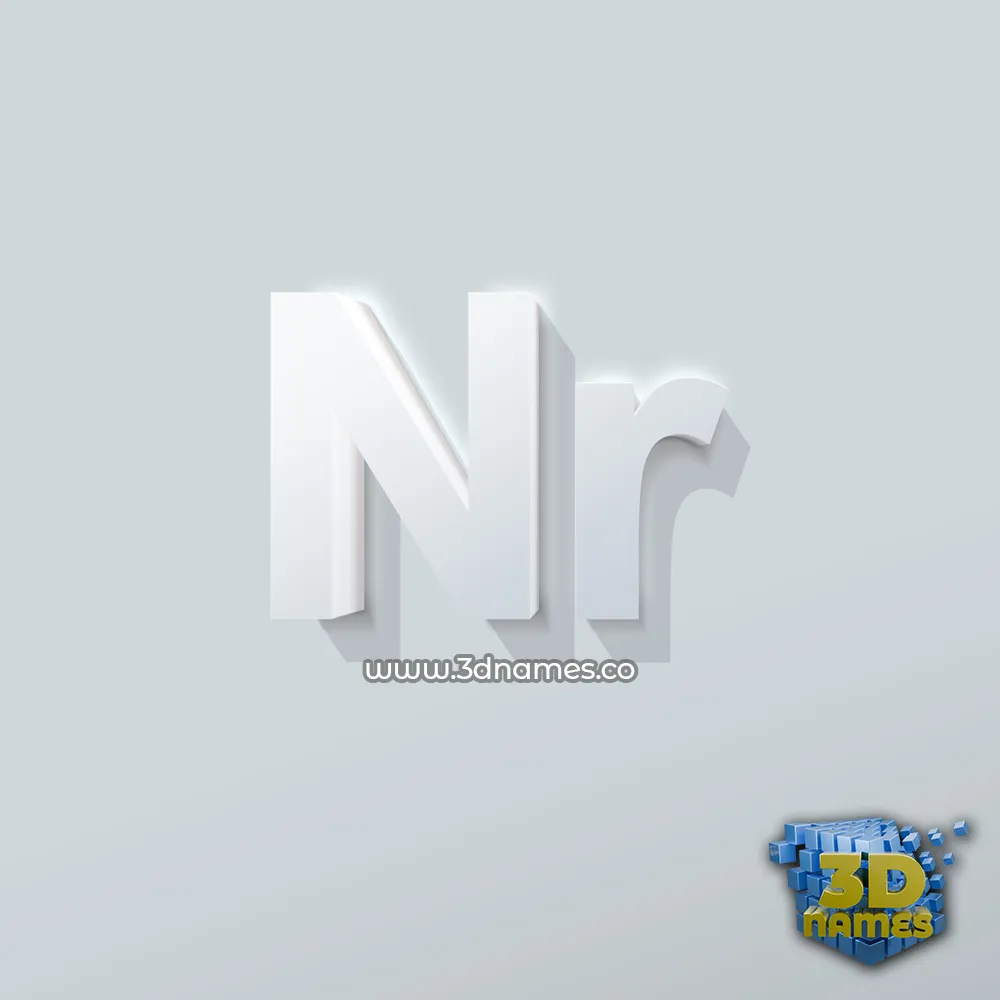 nr in Clean White style - 3D name wallpaper