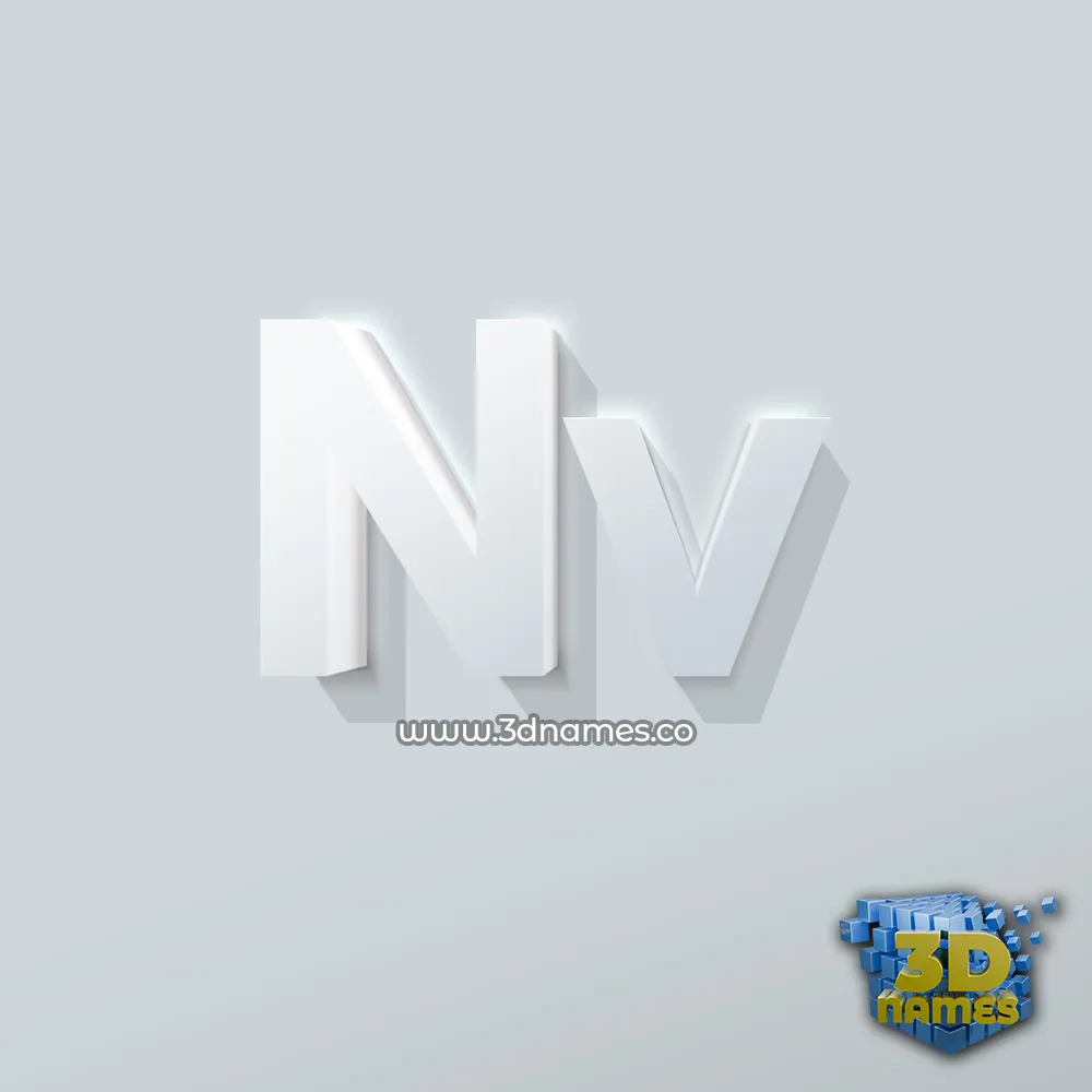 nv in Clean White style - 3D name wallpaper