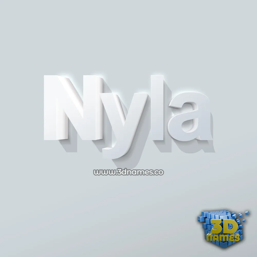 nyla in Clean White style - 3D name wallpaper