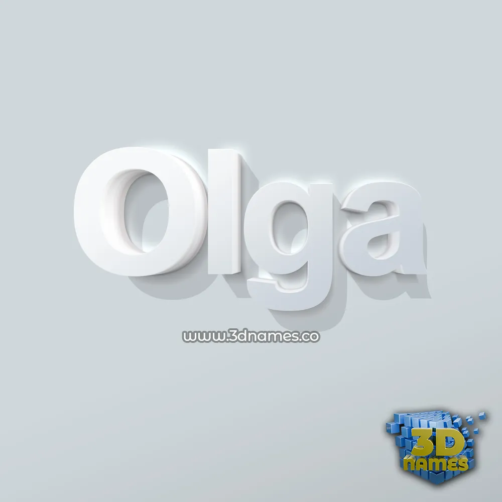 olga in Clean White style - 3D name wallpaper