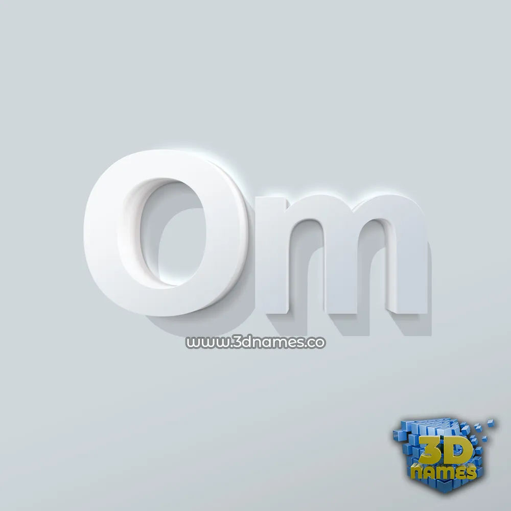 om in Clean White style - 3D name wallpaper