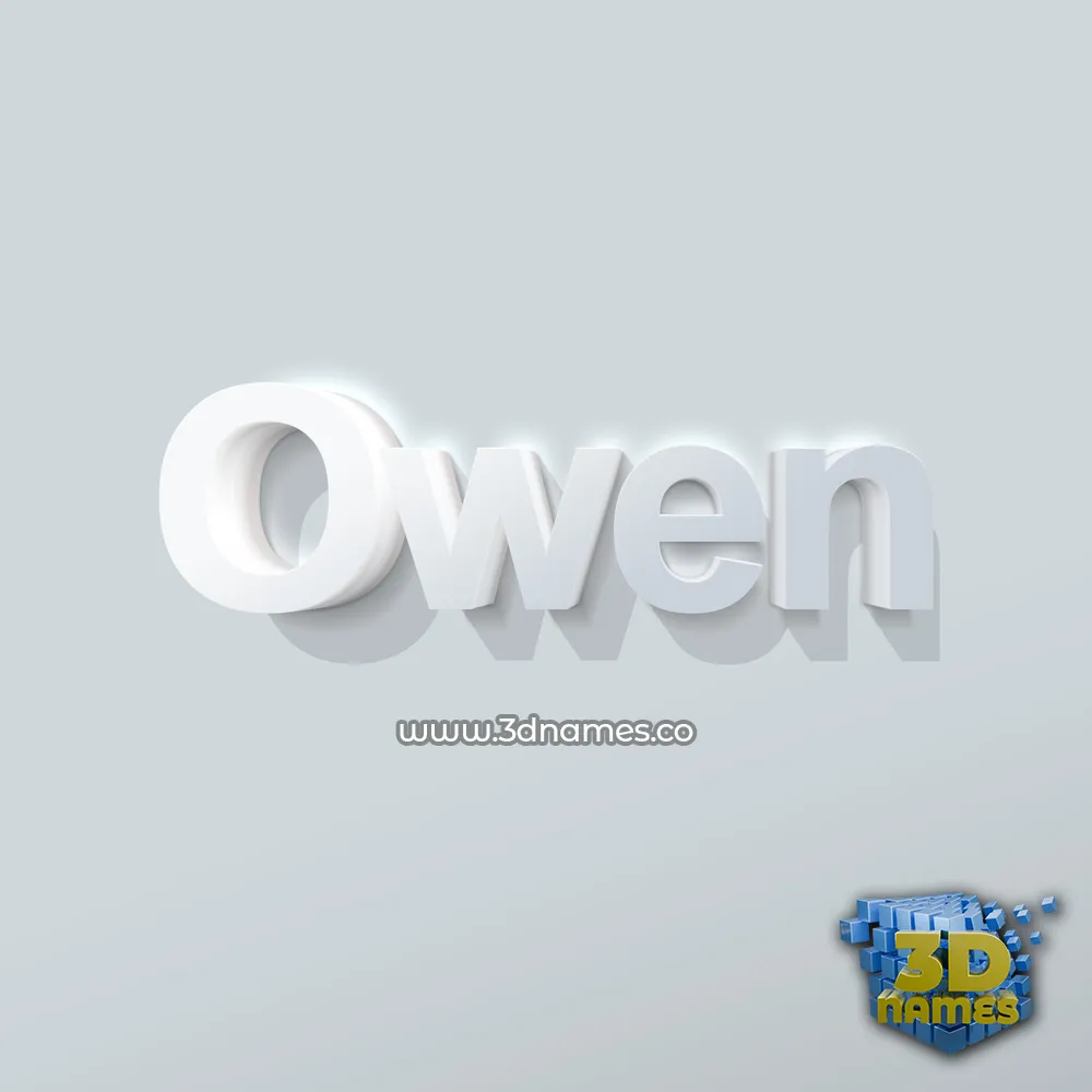 owen in Clean White style - 3D name wallpaper