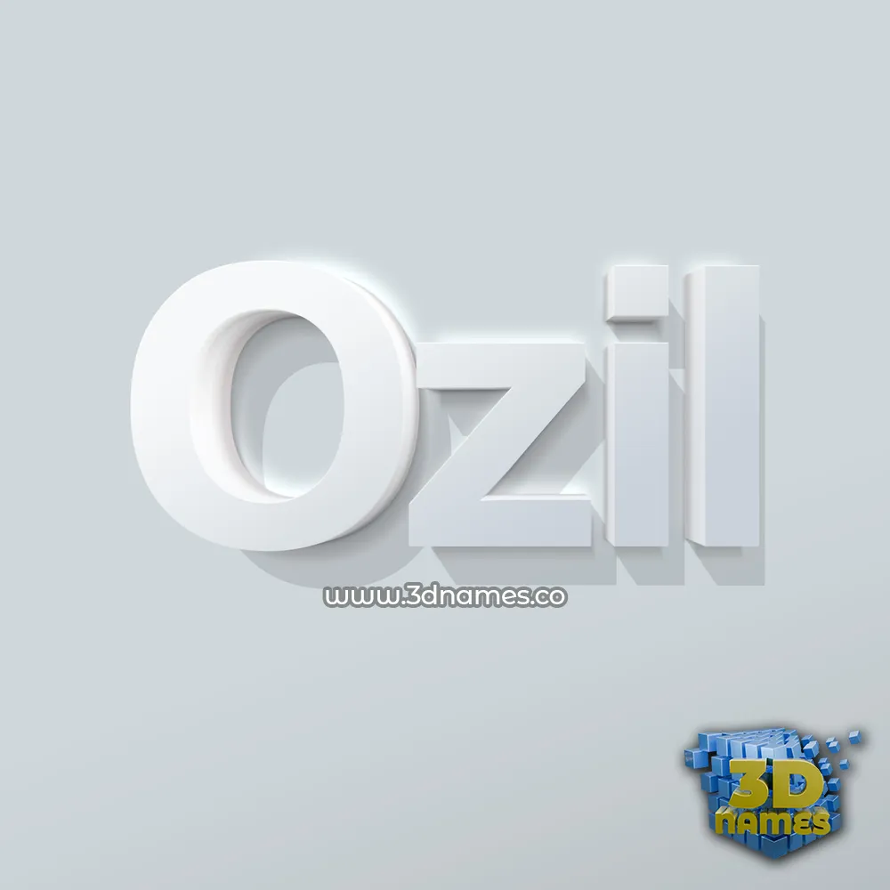 ozil in Clean White style - 3D name wallpaper