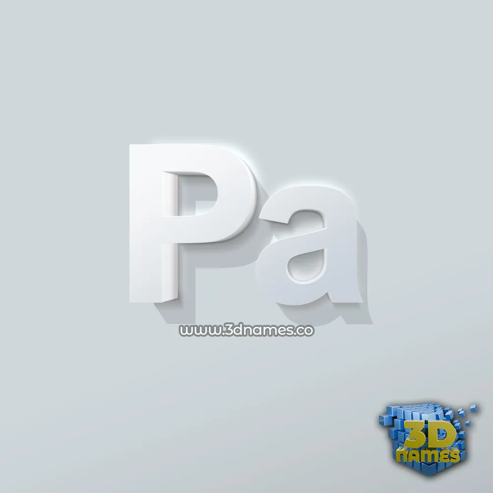 pa in Clean White style - 3D name wallpaper