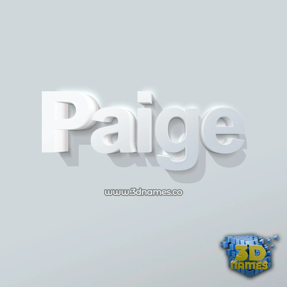 paige in Clean White style - 3D name wallpaper