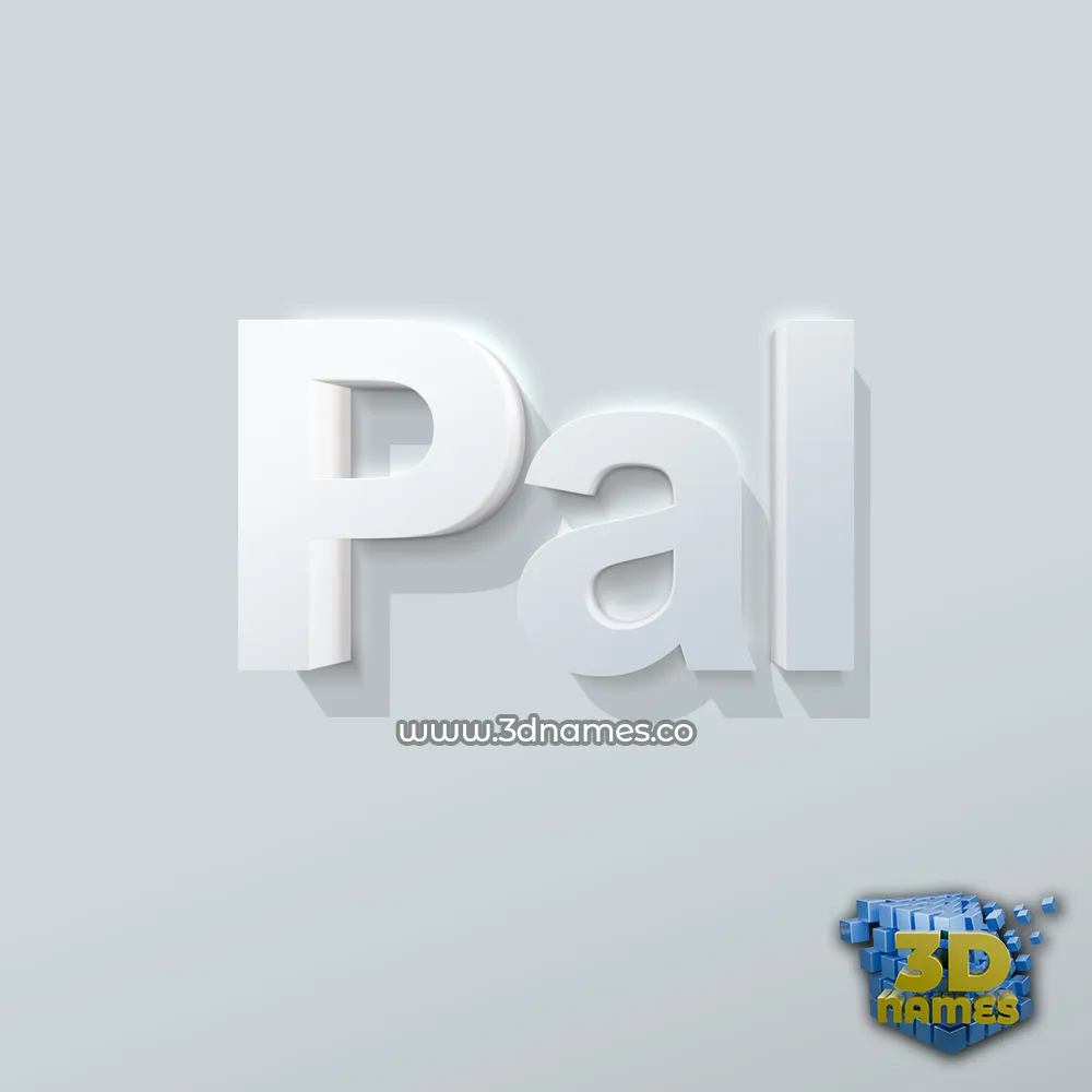 pal in Clean White style - 3D name wallpaper