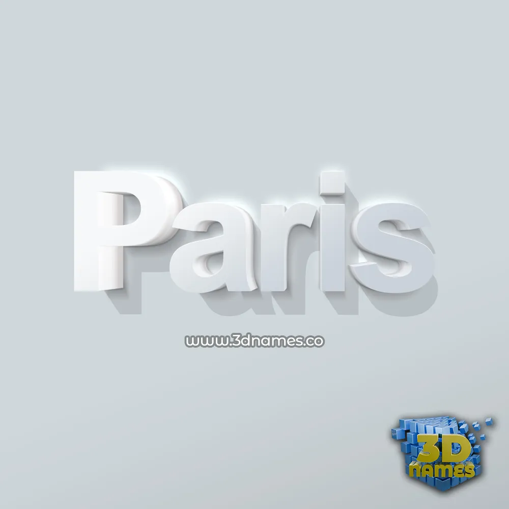 paris in Clean White style - 3D name wallpaper