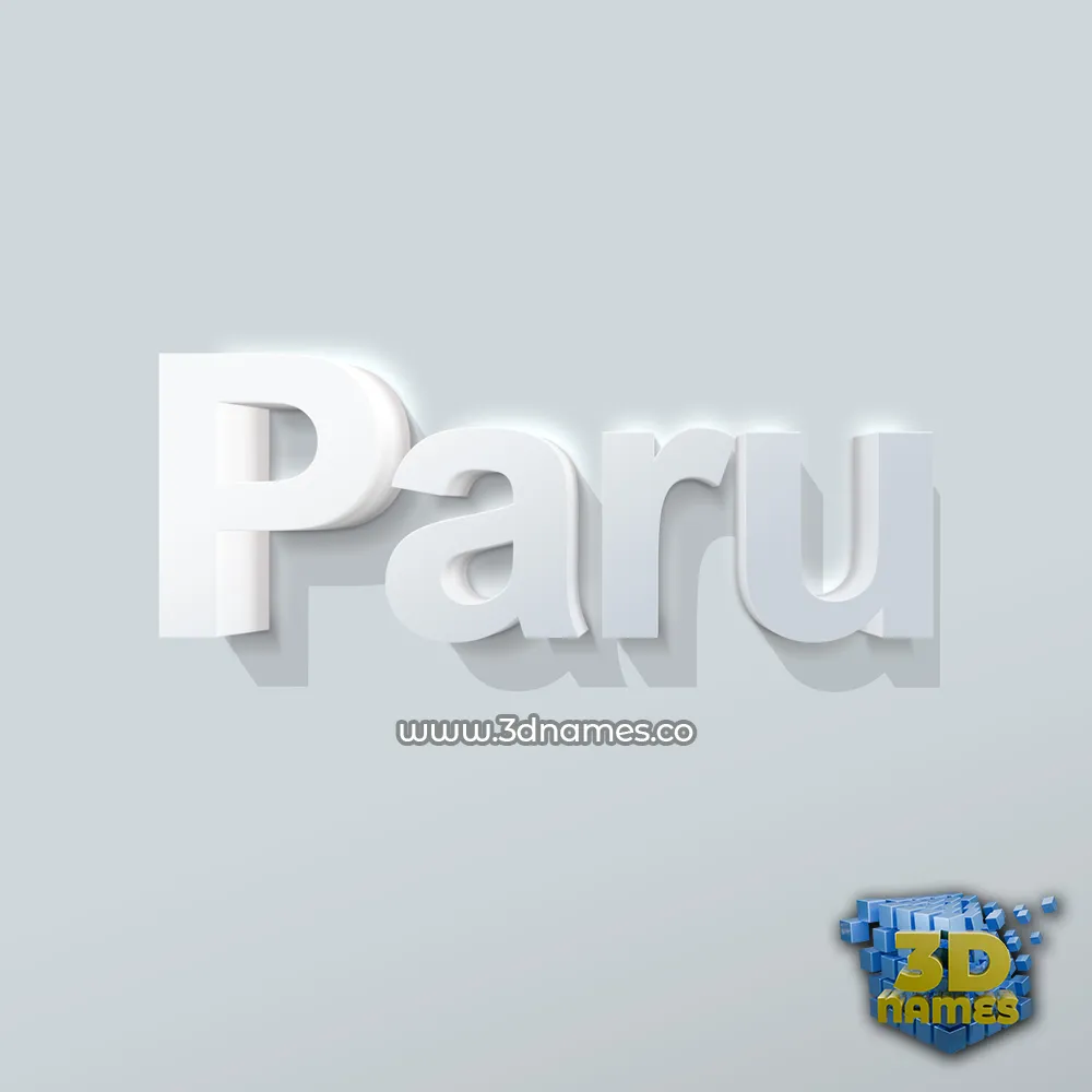 paru in Clean White style - 3D name wallpaper