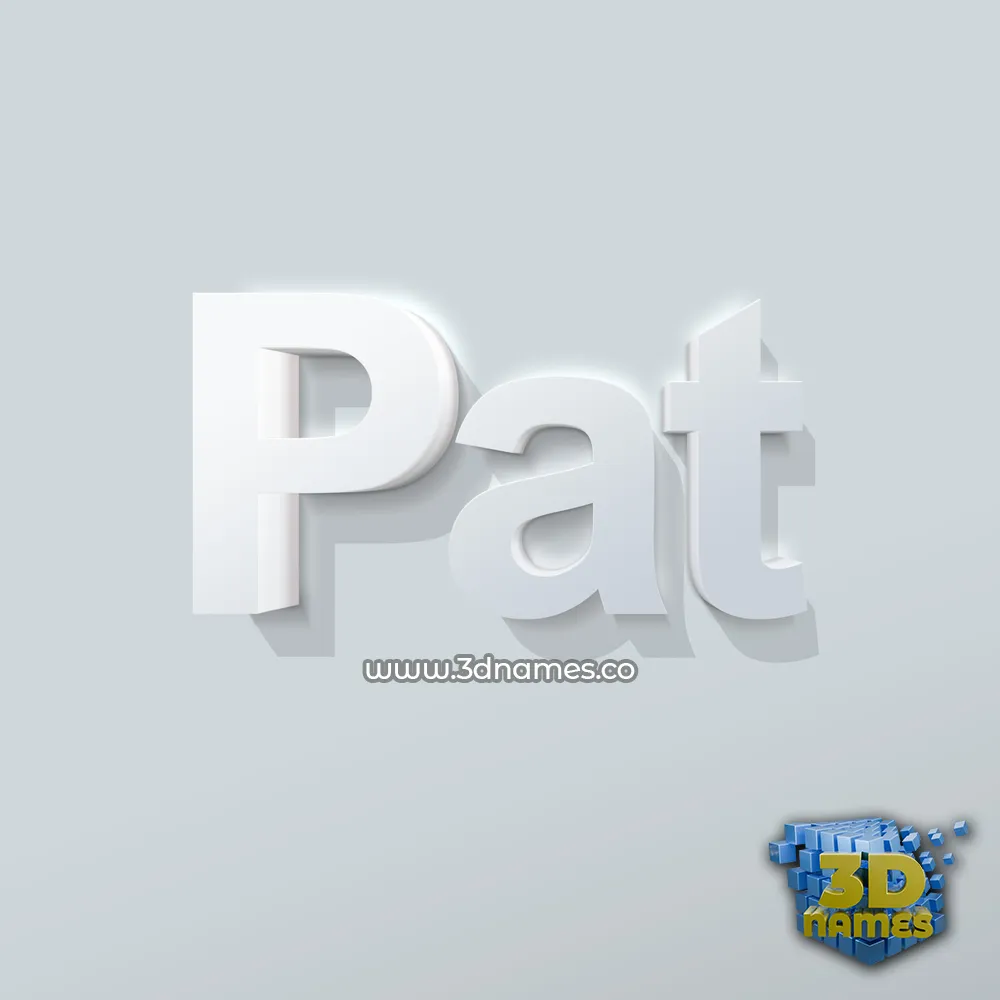pat in Clean White style - 3D name wallpaper