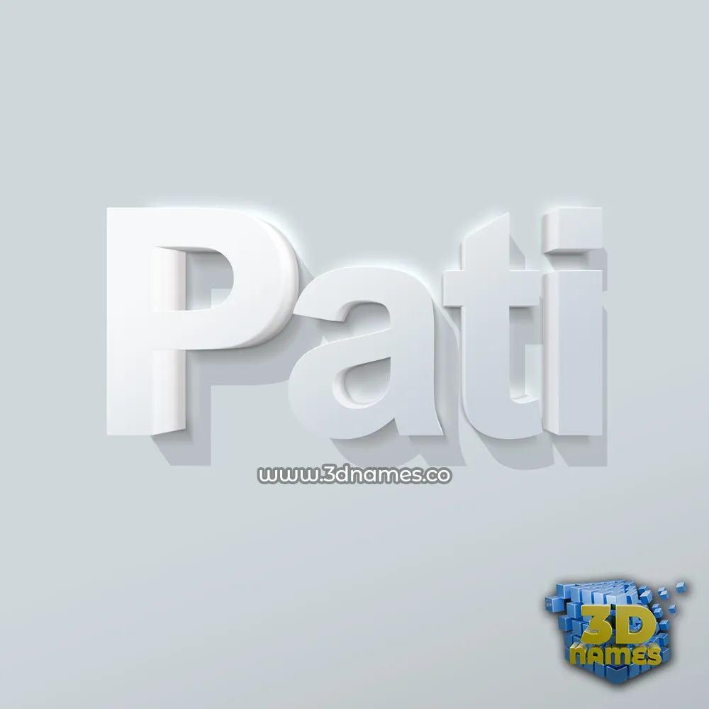 pati in Clean White style - 3D name wallpaper