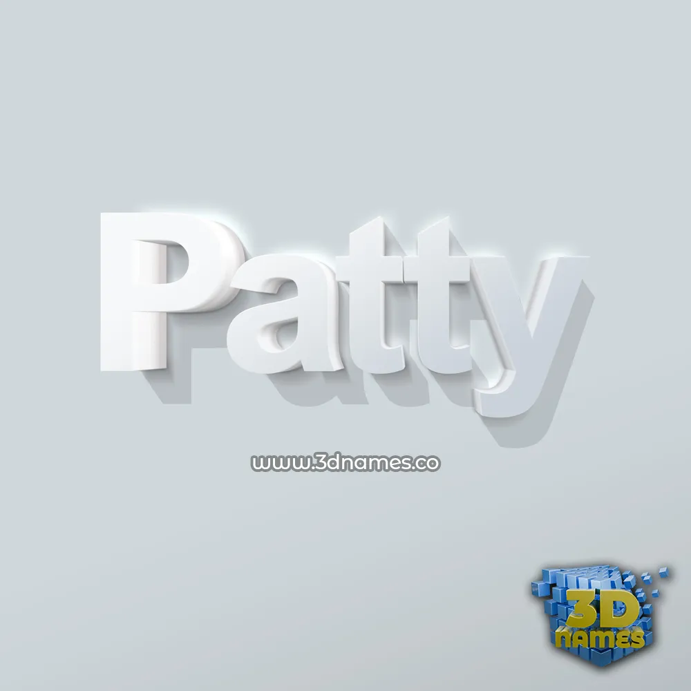 patty in Clean White style - 3D name wallpaper