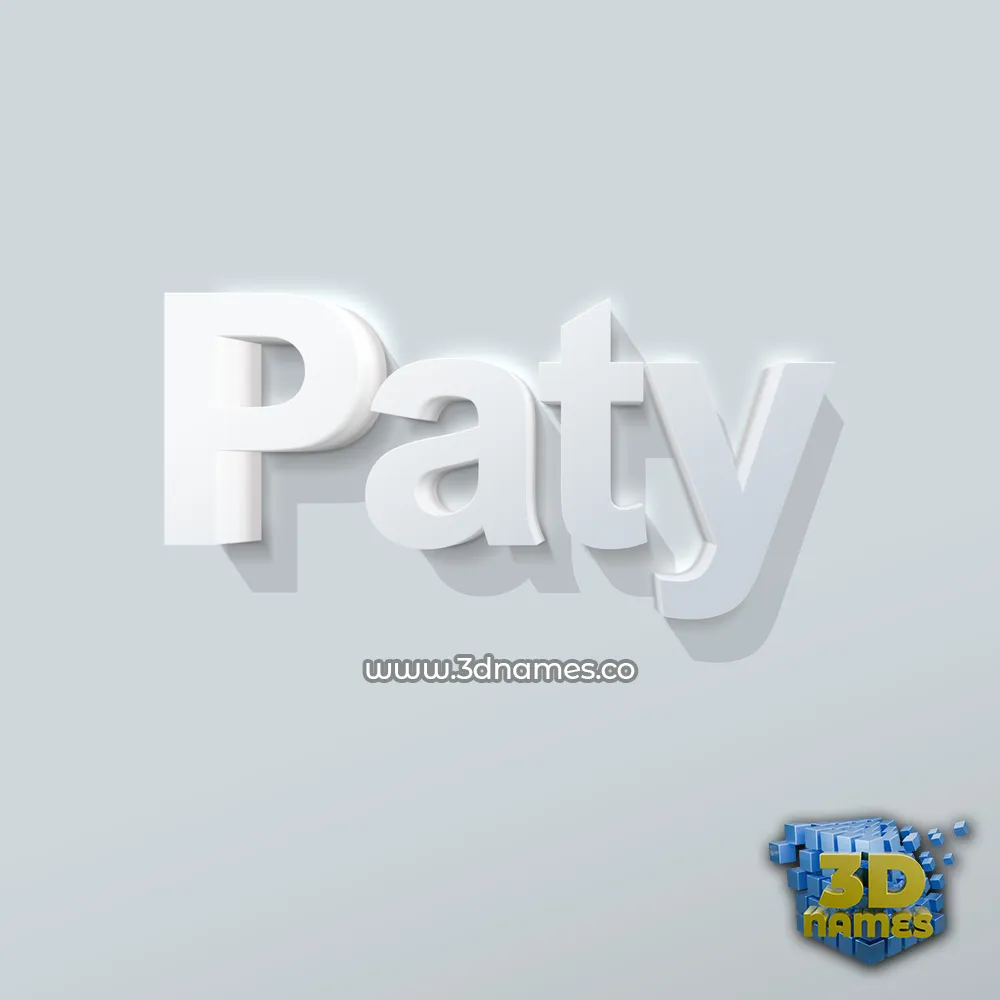 paty in Clean White style - 3D name wallpaper