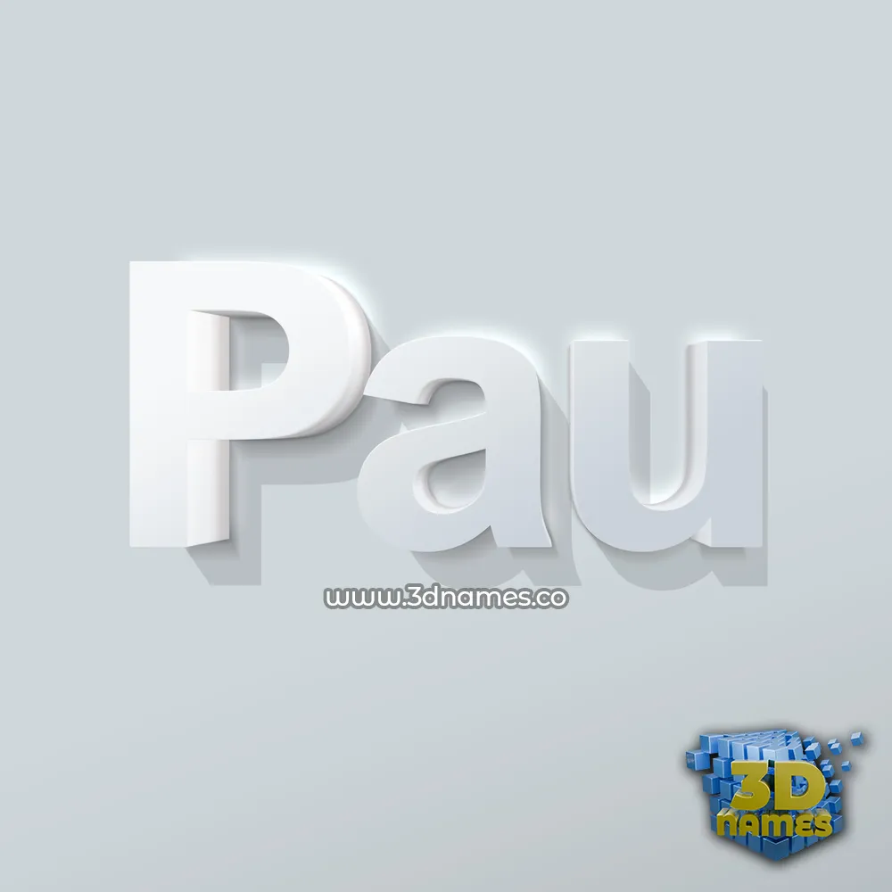 pau in Clean White style - 3D name wallpaper