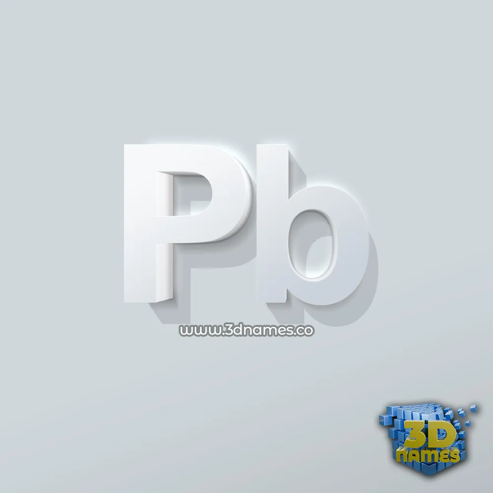 pb in Clean White style - 3D name wallpaper