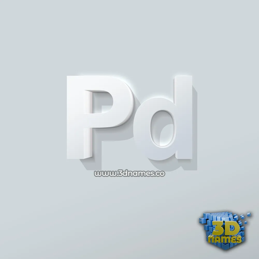 pd in Clean White style - 3D name wallpaper