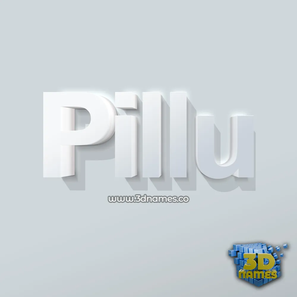 pillu in Clean White style - 3D name wallpaper