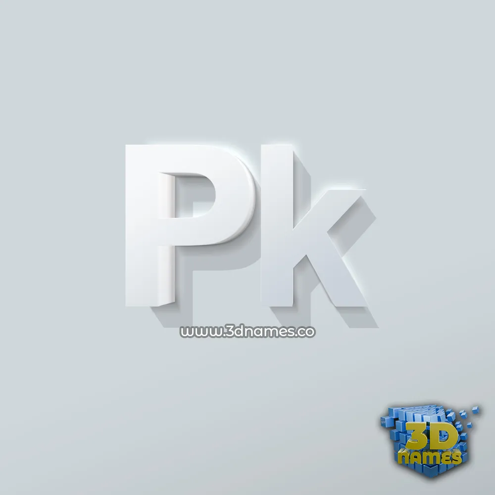 pk in Clean White style - 3D name wallpaper