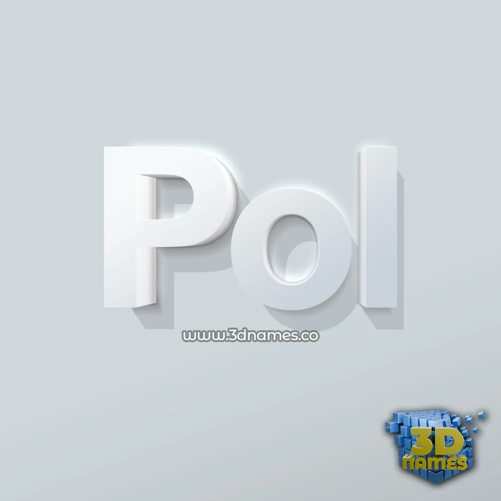 pol in Clean White style - 3D name wallpaper