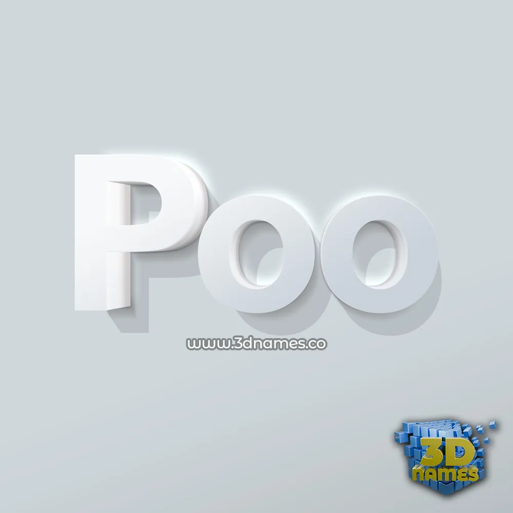 poo in Clean White style - 3D name wallpaper