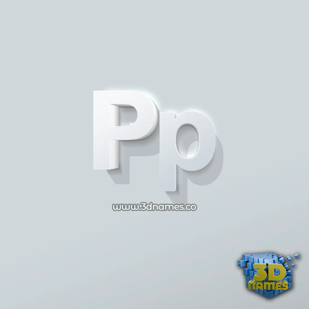 pp in Clean White style - 3D name wallpaper