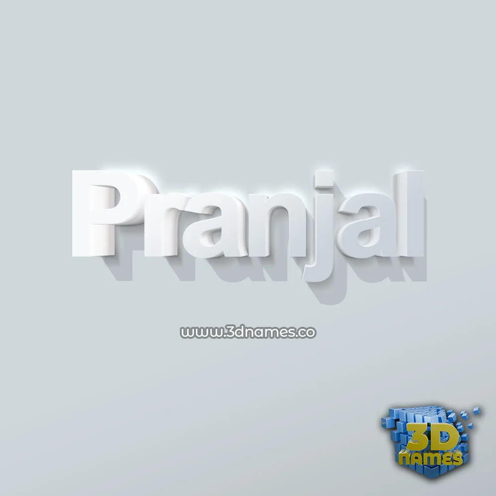pranjal in Clean White style - 3D name wallpaper