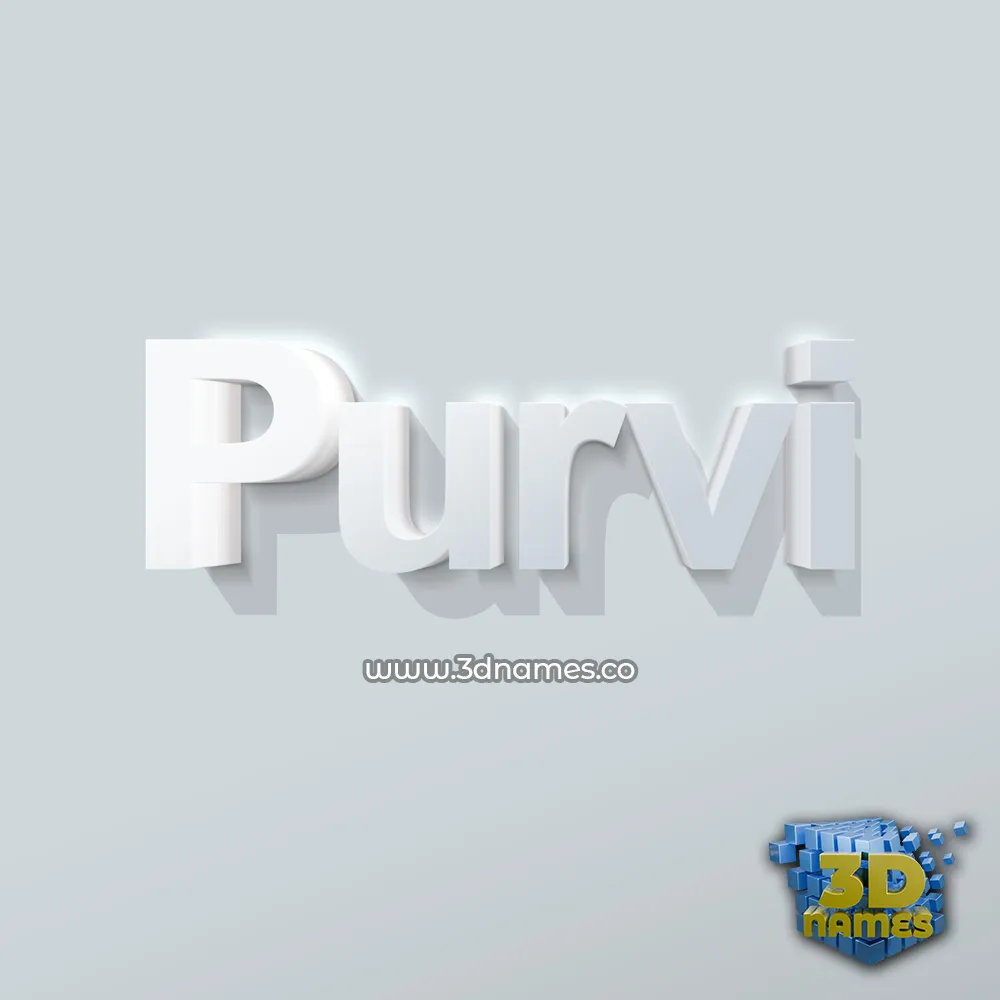 purvi in Clean White style - 3D name wallpaper
