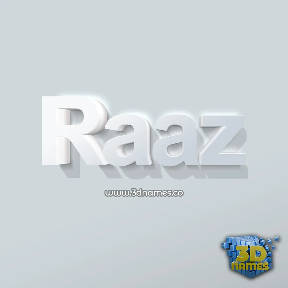 raaz in Clean White style - 3D name wallpaper