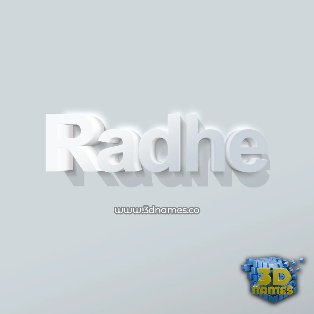 radhe in Clean White style - 3D name wallpaper