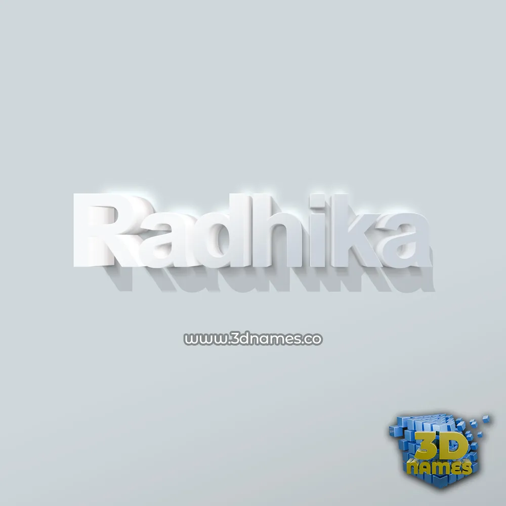 radhika in Clean White style - 3D name wallpaper