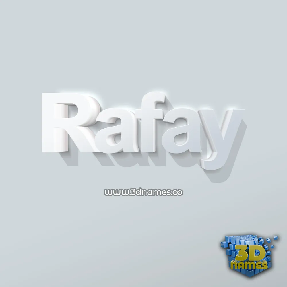 rafay in Clean White style - 3D name wallpaper