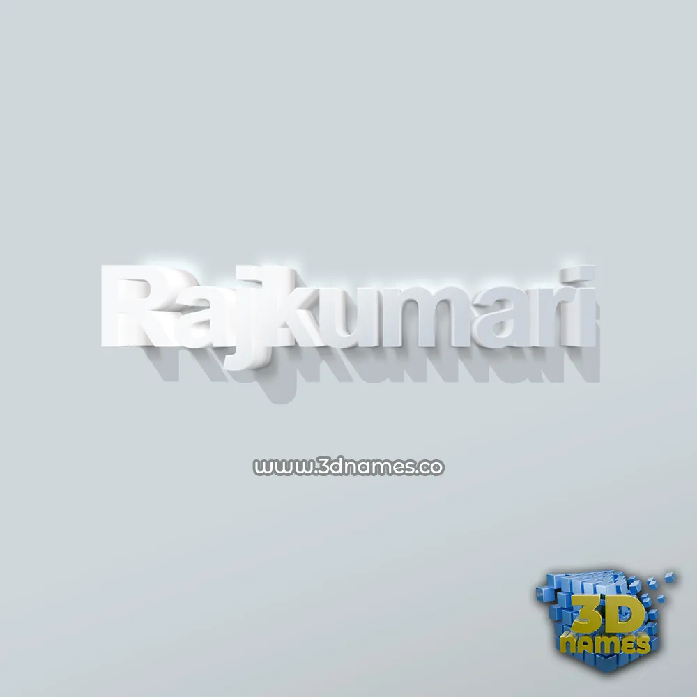 rajkumari in Clean White style - 3D name wallpaper