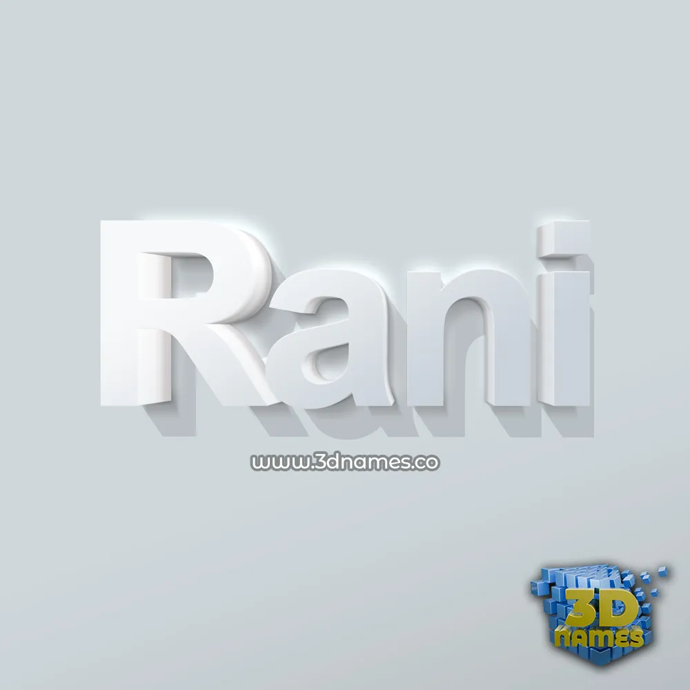 rani in Clean White style - 3D name wallpaper