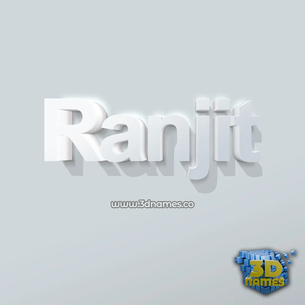 ranjit in Clean White style - 3D name wallpaper