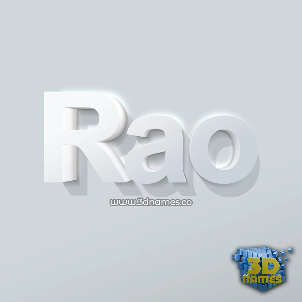 rao in Clean White style - 3D name wallpaper