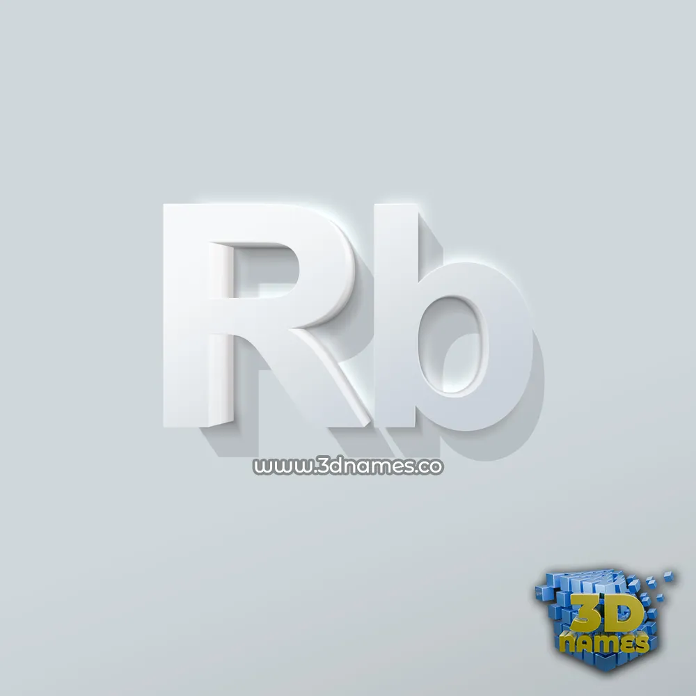 rb in Clean White style - 3D name wallpaper