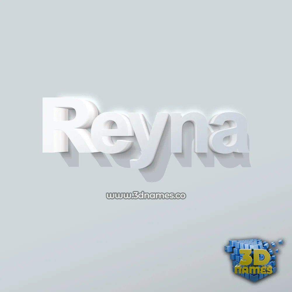 reyna in Clean White style - 3D name wallpaper