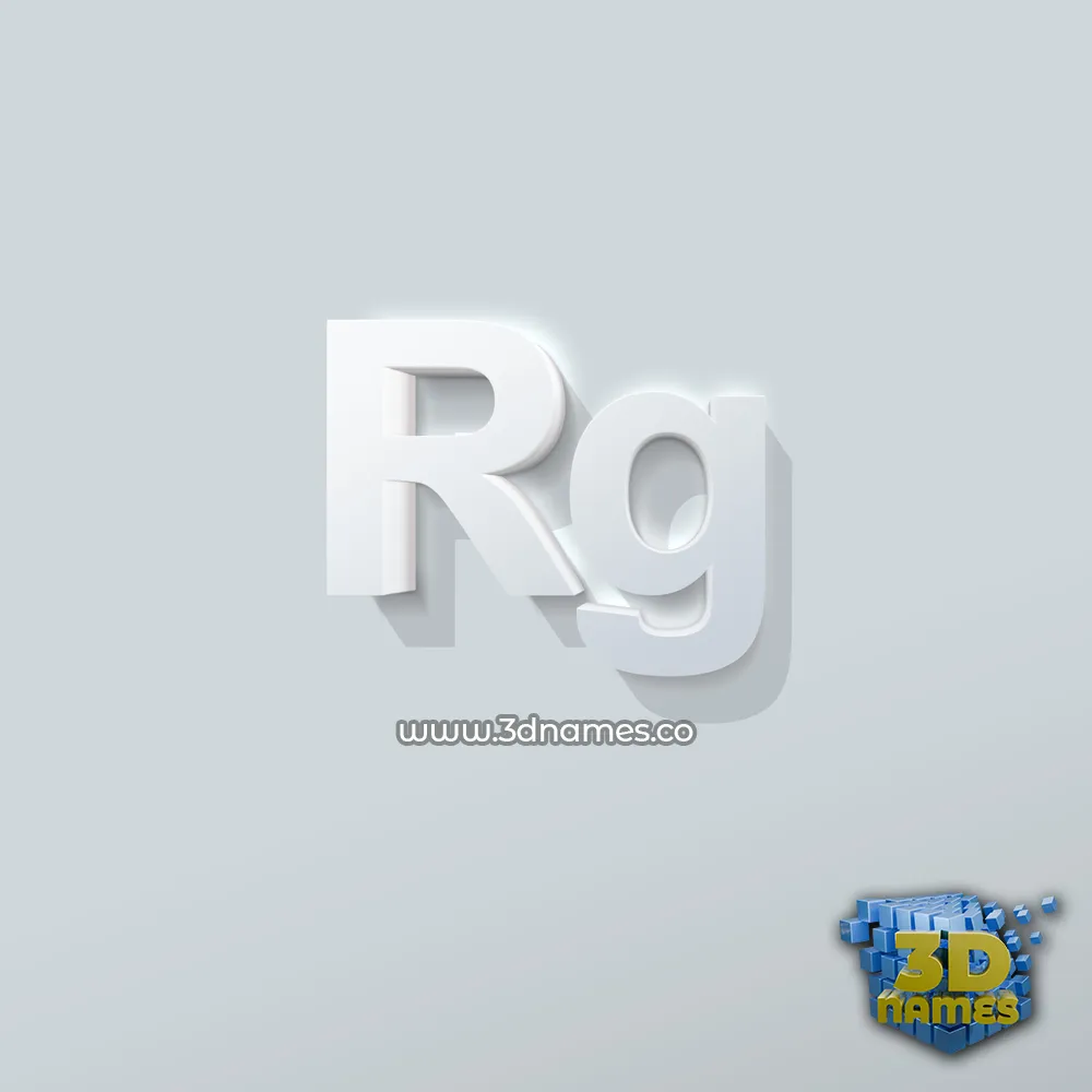 rg in Clean White style - 3D name wallpaper