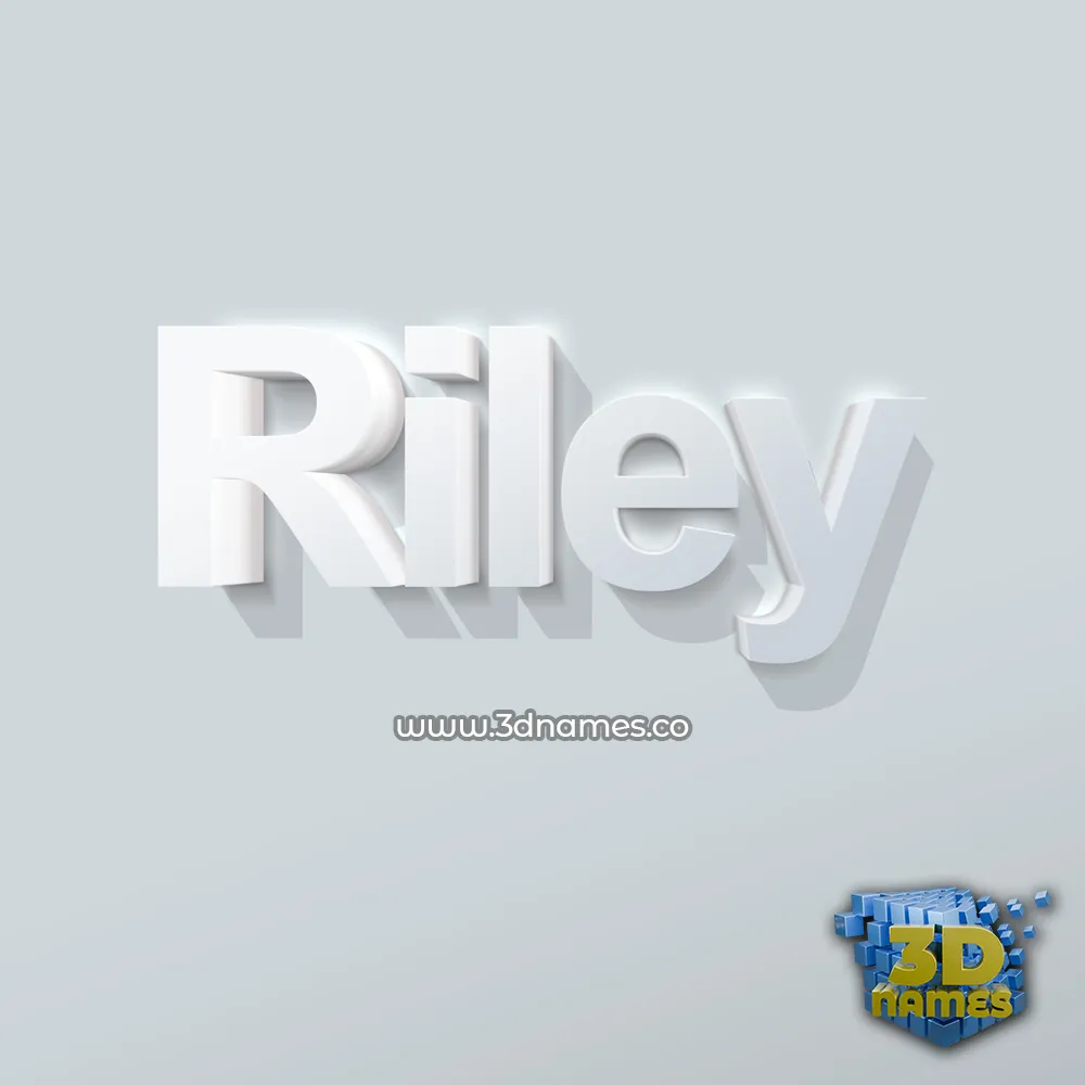 riley in Clean White style - 3D name wallpaper