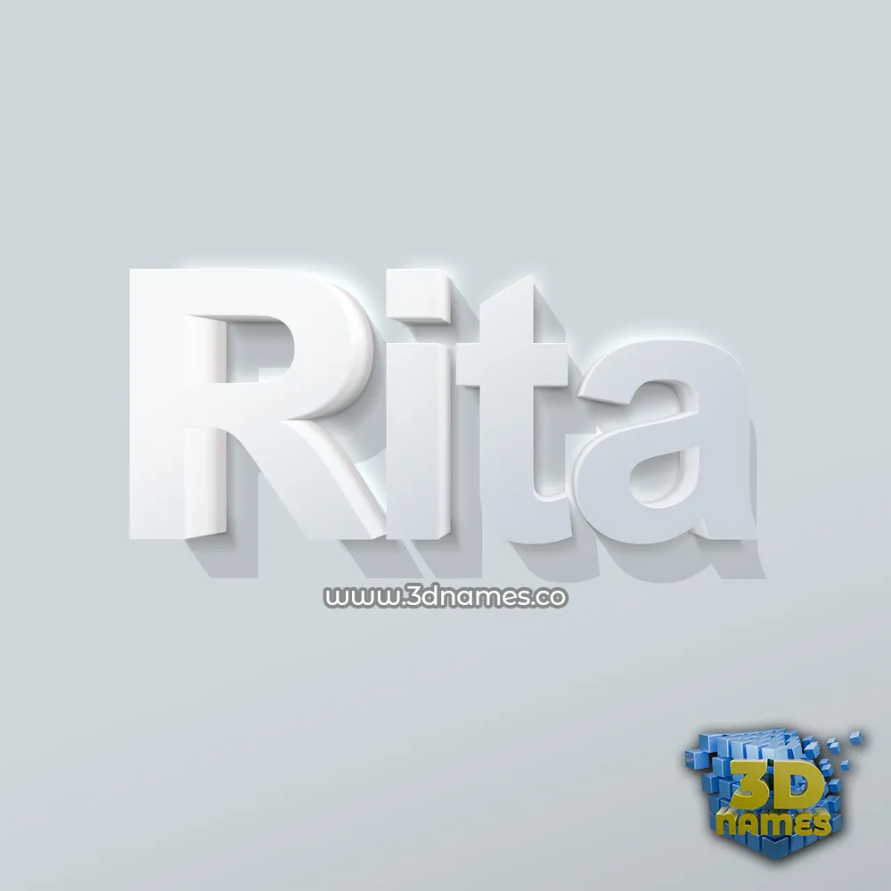 rita in Clean White style - 3D name wallpaper