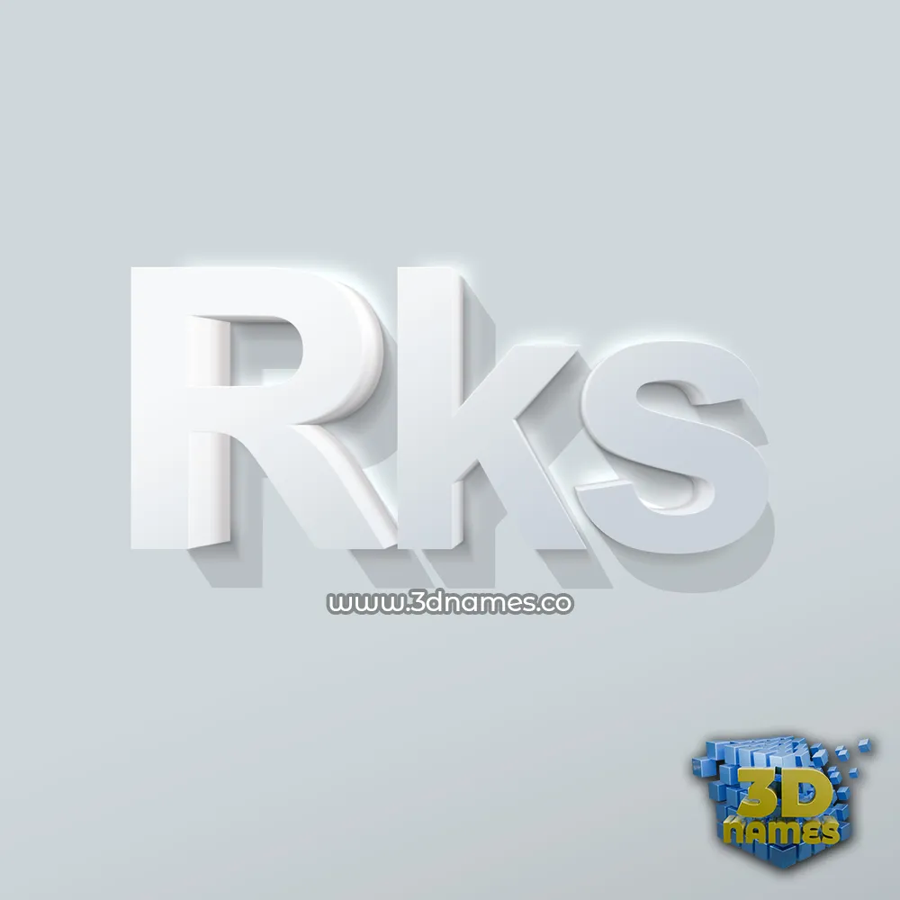 rks in Clean White style - 3D name wallpaper