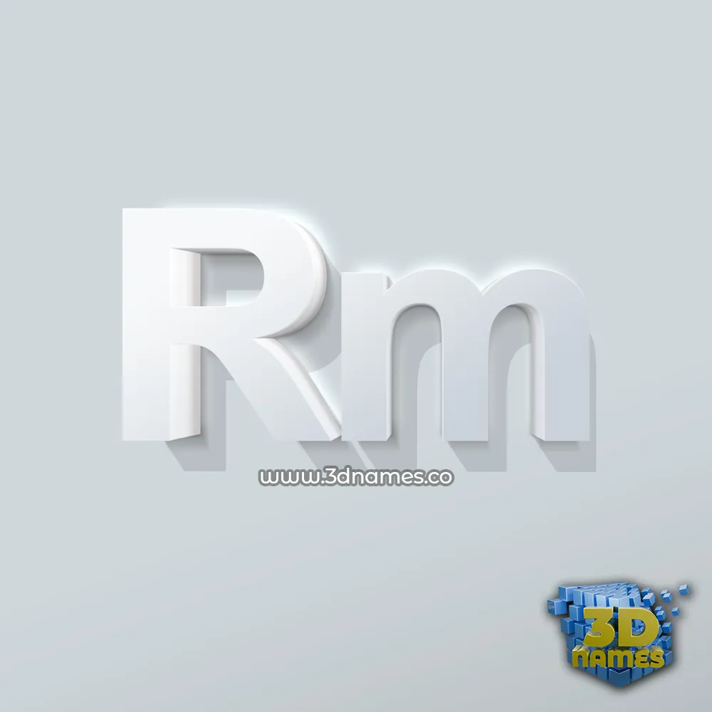 rm in Clean White style - 3D name wallpaper